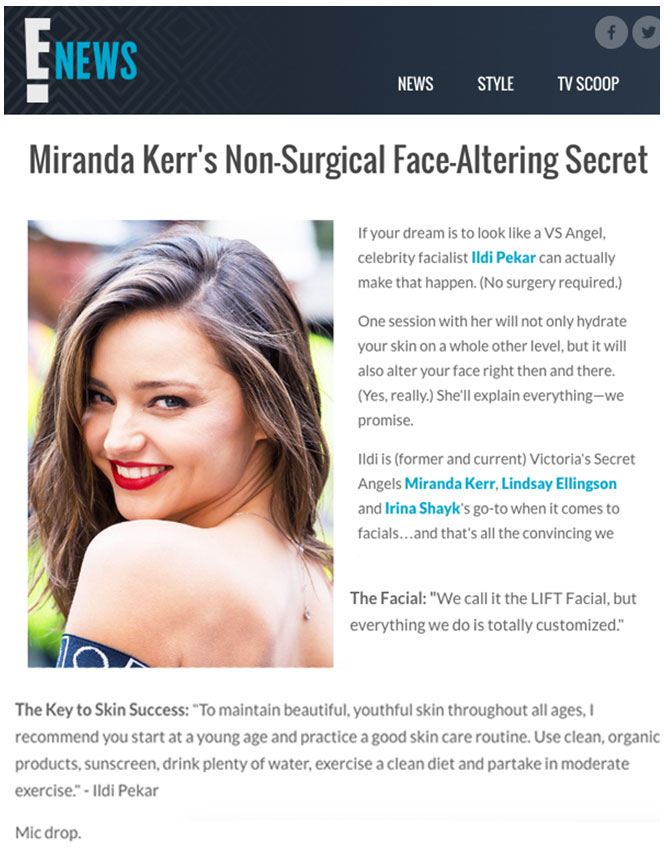 ENews - Miranda Kerr's non-surgical face-altering secret.